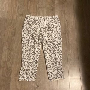 Grey Leopard Print Aerie Cropped Sweatpants